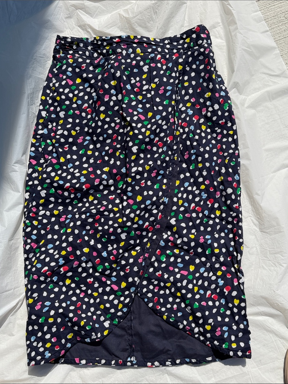 J. Crew Navy Pencil Skirt with Multicolor Speckle